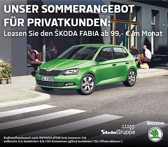 Leasen Sie den ŠKODA FABIA ab 99,- € im Monat