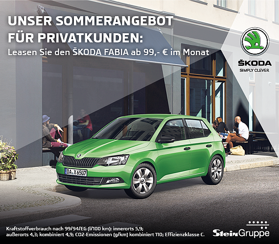 Leasen Sie den ŠKODA FABIA ab 99,- € im Monat